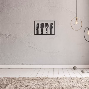 art mural de 4 guitares en bois
