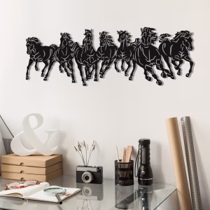 Chevaux -art mural bois-