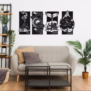 Les quatre éléments de la vie -Decoration en bois-