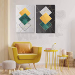 2 Tableaux -art abstrait géométrique-