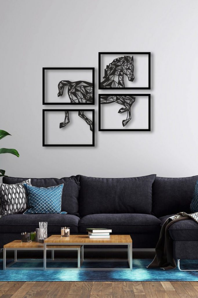 Ensemble de 4 tableaux  -Cheval-