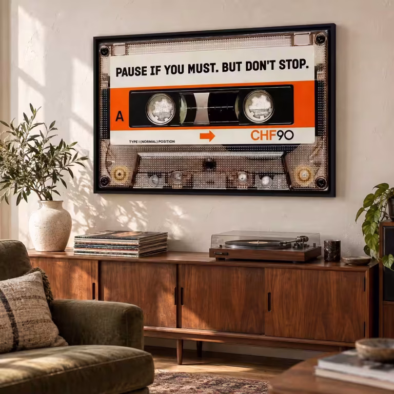 tableau cassette retro personnalise vintage