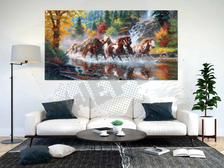 tableau de chevaux dans la nature