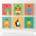 Décoration Enfant Thème Safari – Animaux Sauvages Colorés