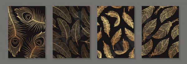 Golden Leaves -Triptyque encadré- – Image 3