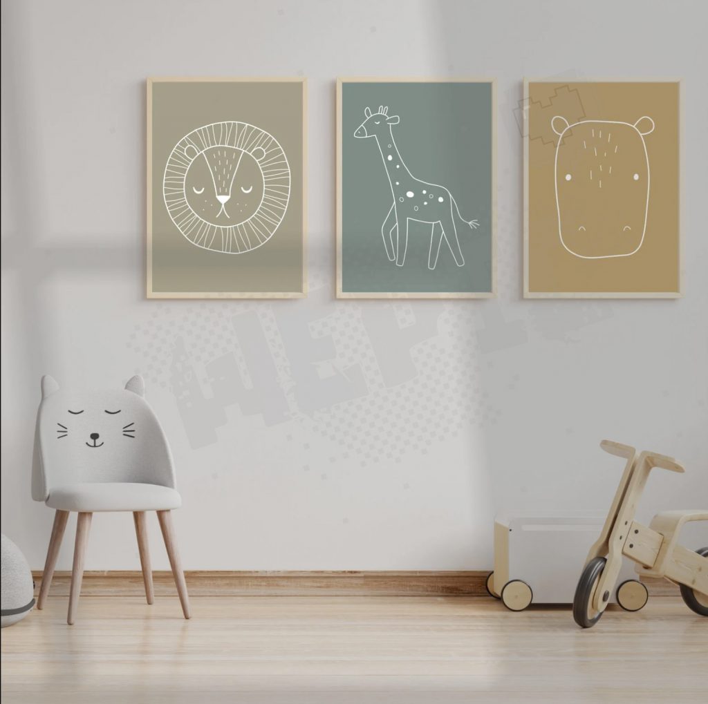 Triplet -Boho- Tableaux d'enfants