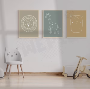 Triplet -Boho- Tableaux d'enfants