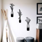 Flower-Vase Wooden wall decor -3 Pieces-