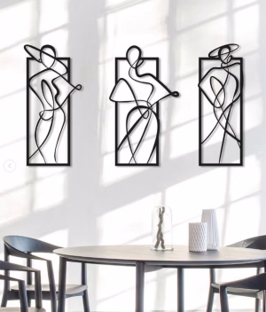 Les 3 femmes  decoration murale en bois