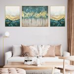 Tableaux doré-vert  Art Abstrait