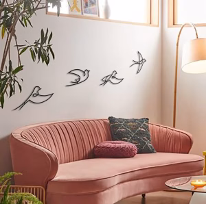 Empty 4 Flying Birds -Tableaux bois-