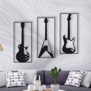 3 Tableaux Guitars en bois