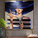 Tableau Figure painting restaurant