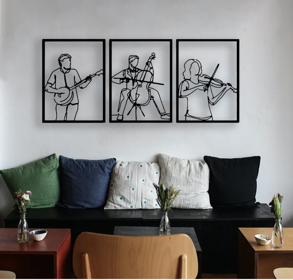 3 tableaux linear art musique - Wepic