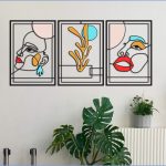 Lot de 3 Tableaux Colorés – Art Linéaire Abstrait Moderne