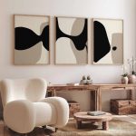 Tableaux Art Moderne Minimaliste -Beige et noir-