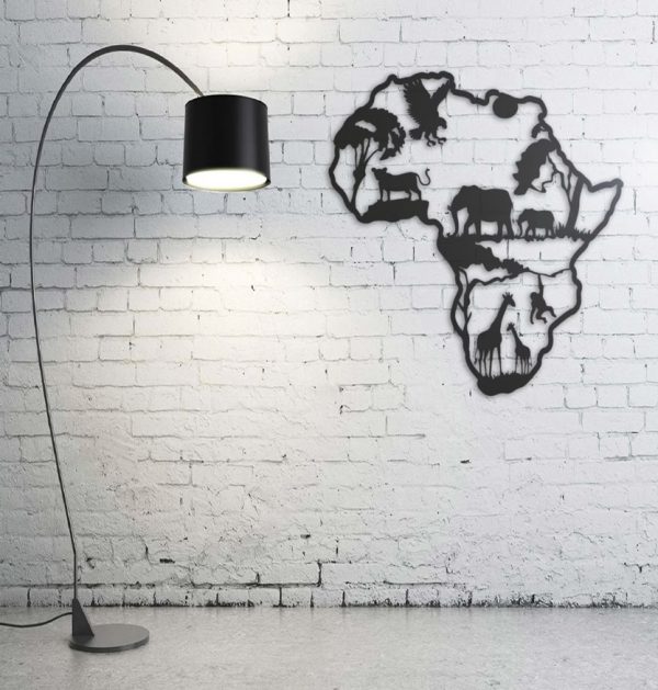 Africa Map - Tableau mural en bois