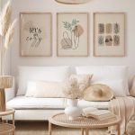 Tableaux Déco Murale Boho Beige Abstrait - Style Moderne