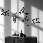5 Flying Birds - Art mural