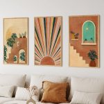 Tableaux Décoratifs Mid Century Modern Boho – Lot de 3