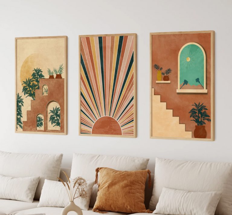 tableaux décoratifs mid century modern boho