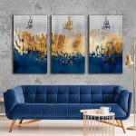 Blue-Doré Tableaux modernes islamiques - Dihkr-