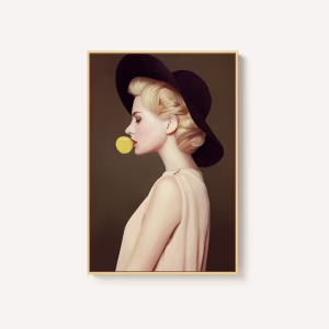 Tableau de La Dame au chapeau noir - Encadrement Américain