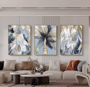 tableaux décoratifs feuilles dorées palmier