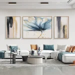 Tableaux Décoratifs Élégance Florale Bleu