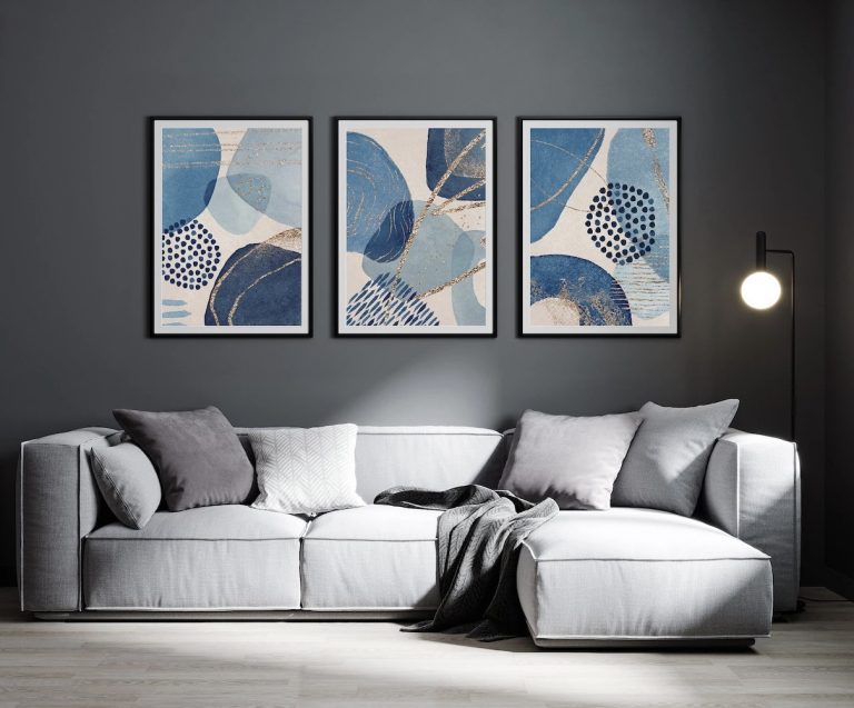tableaux décoratifs nuances de bleu