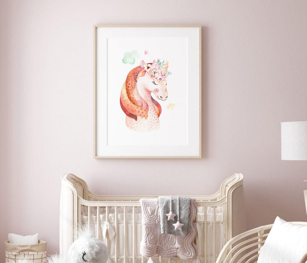 3 tableaux Licornes chambre filles