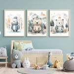 Set 3 tableaux ours enfants