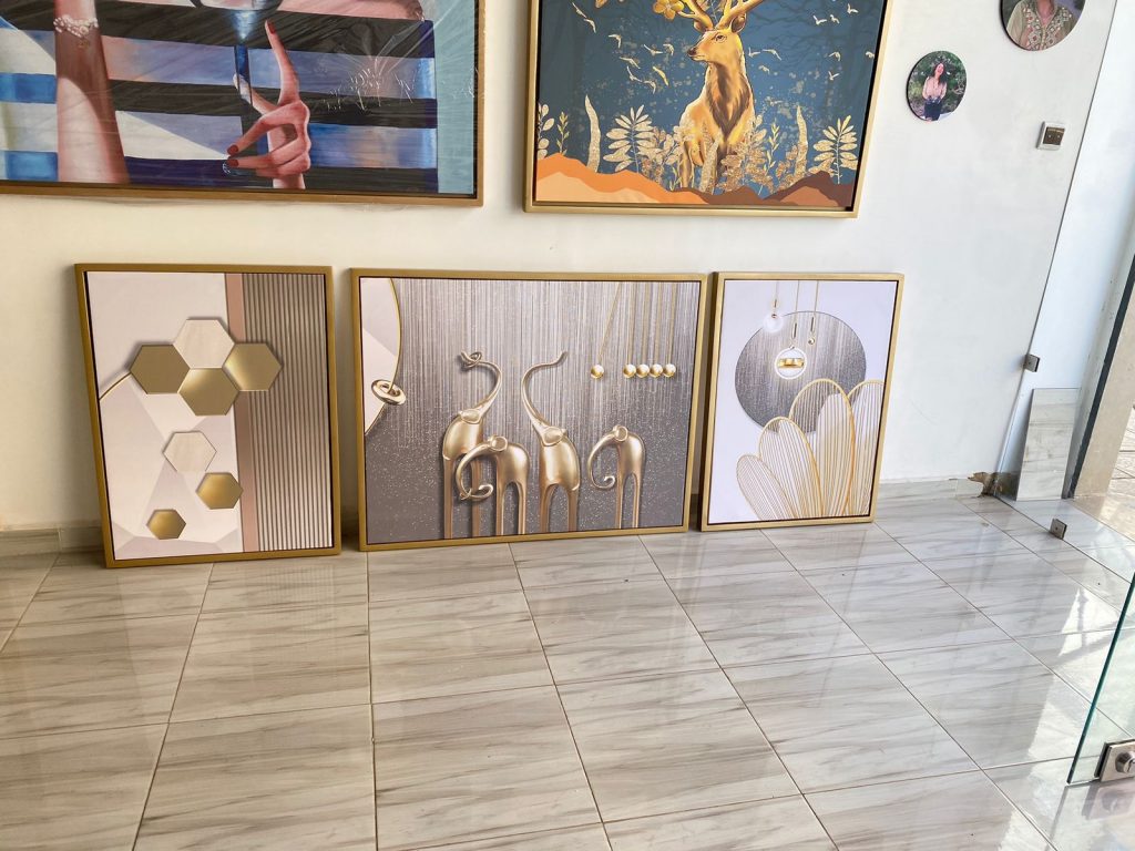 3 Tableaux modernes Abstraits Elephant pour salon