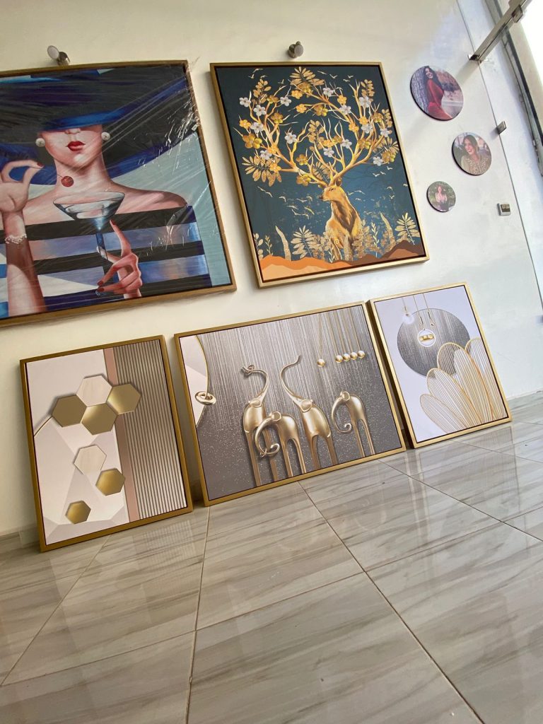 3 Tableaux modernes Abstraits Elephant pour salon