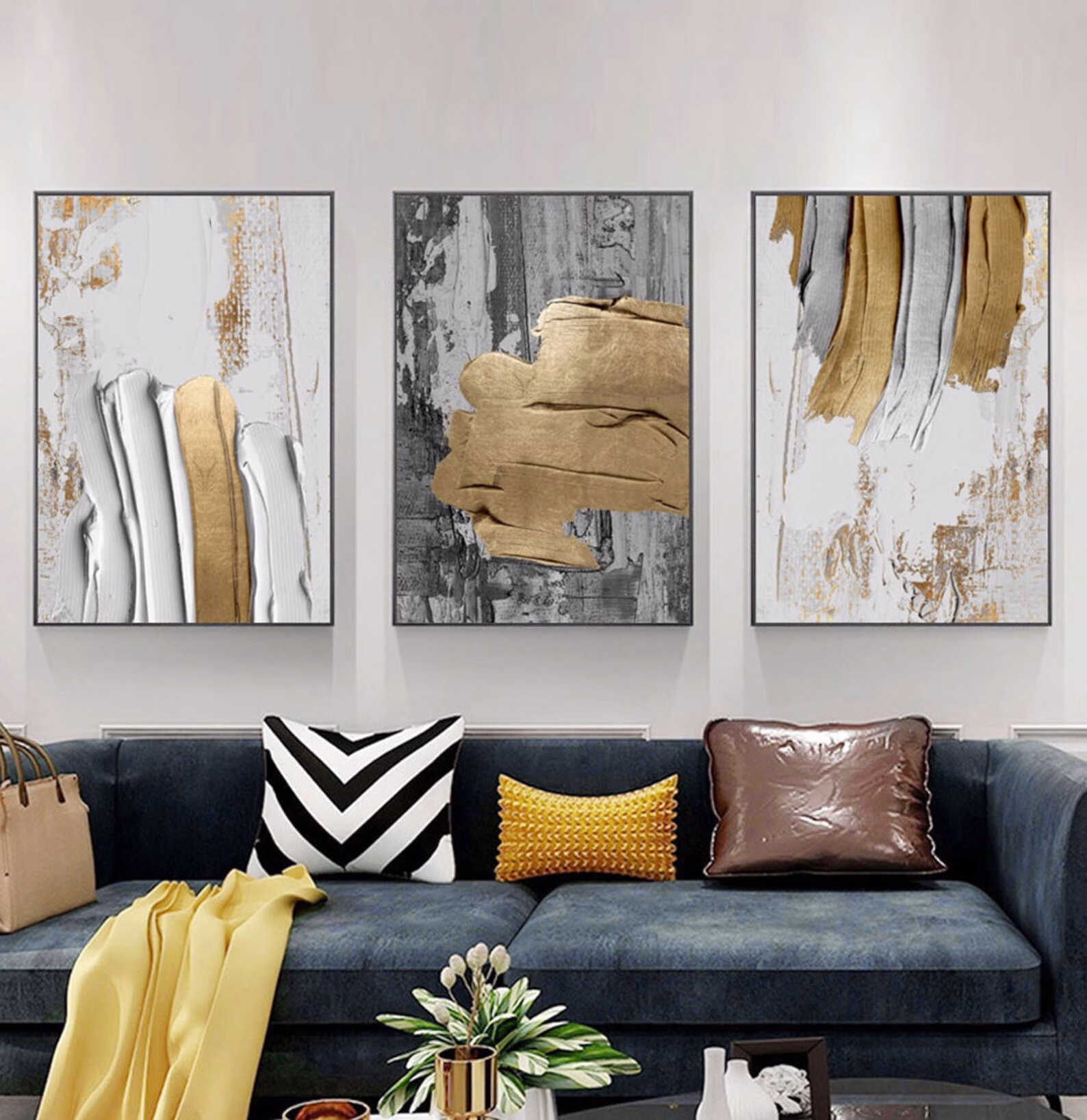 Tableaux Décoratifs Shades of Silver and Gold – Image 2