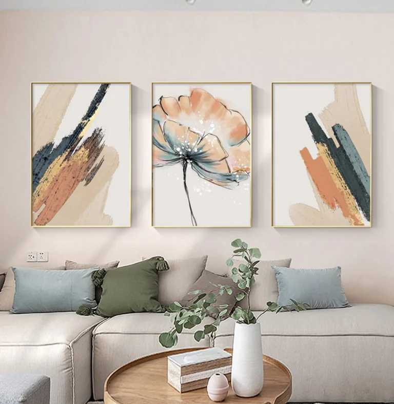 tableaux décoratifs fleurs pastel