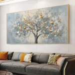 Tableau Luxurious Blue and Gold Tree