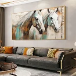 Tableau Majestic Portrait of Two Horses