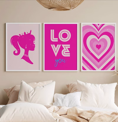 tableaux Barbie chambre fille