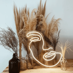 Tableau visage minimaliste neon led