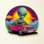 Tableau Statue Alien Vert