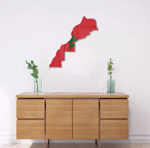 Tableau carte du maroc en plexiglass