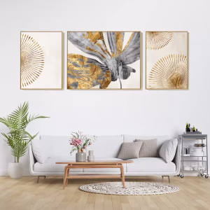Tableaux Fleurs d'Or – Art Abstrait Luxe pour
