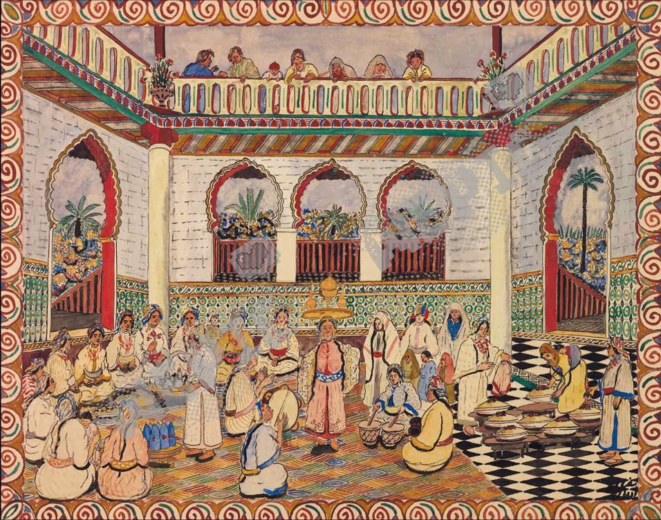 Tableau : Représentation Rétro d'un Mariage Marocain – Image 2