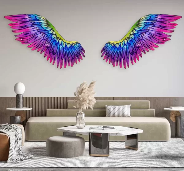 Décoration Multicolore : Ailes d'Ange en Plexiglass UV