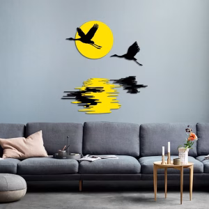 Oiseaux en vol au coucher du soleil : Élégance aérienne