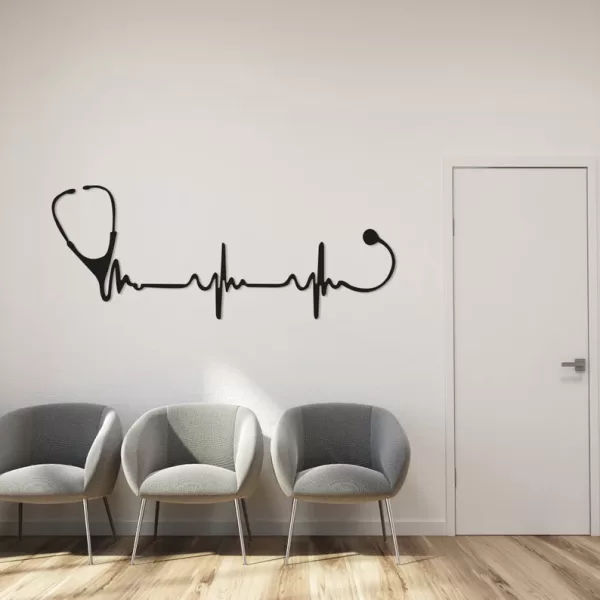 Cadeau Idéal pour Médecin: Art Mural en Stéthoscope – Image 3