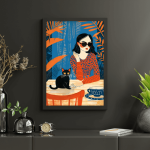 Art Mural Café et Chat : Moments de Sérénité pour Votre Intérieur