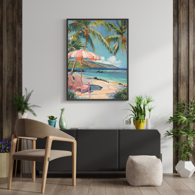 tableau decoratif eté plage