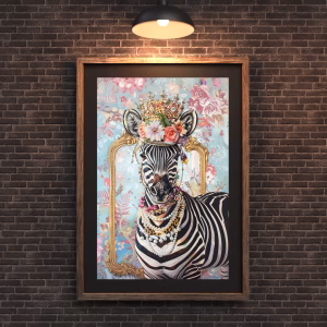 Art maximaliste: Peinture zèbre unique